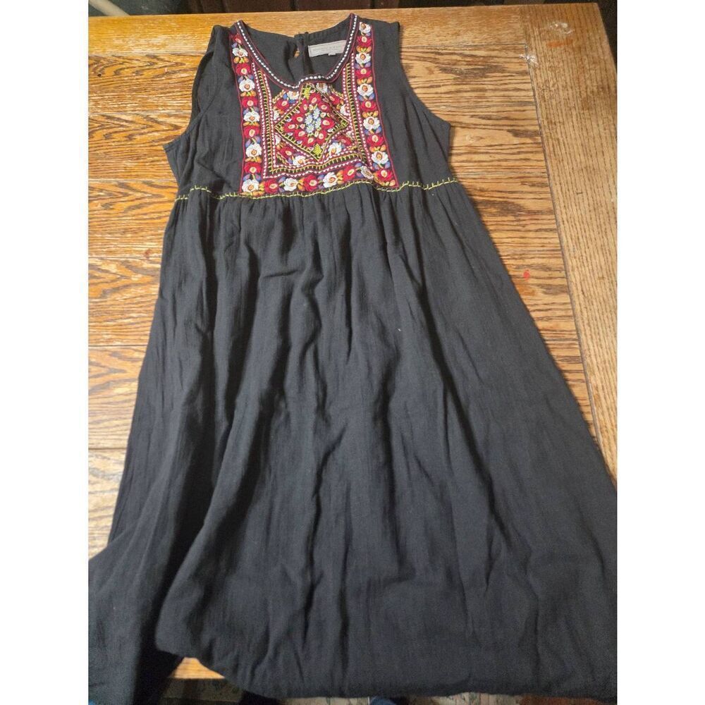 Double D Ranch black embroidered tank dress sz Large